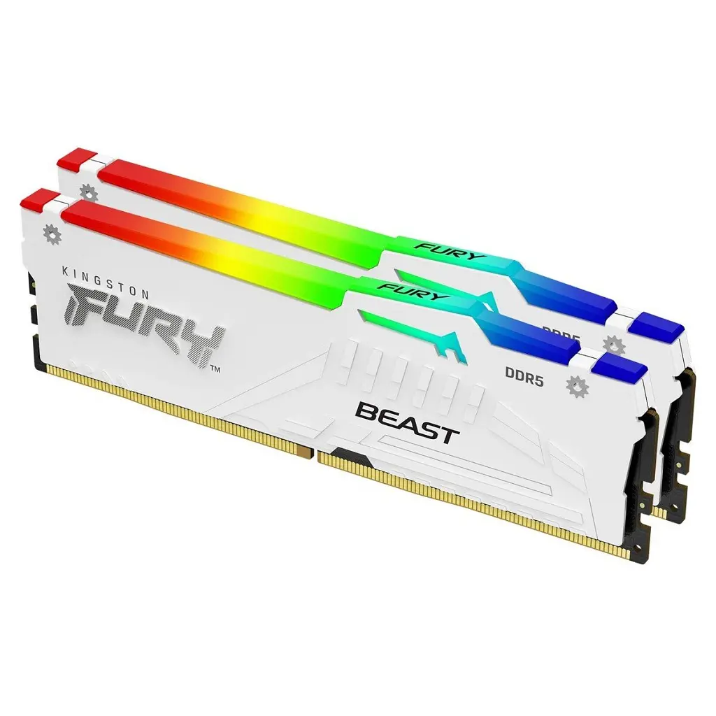 Модуль пам'яті для комп'ютера DDR5 64GB (2x32GB) 6000 MHz Beast White RGB EXPO Kingston Fury (ex.HyperX) (KF560C30BWEAK2-64) - фото 2