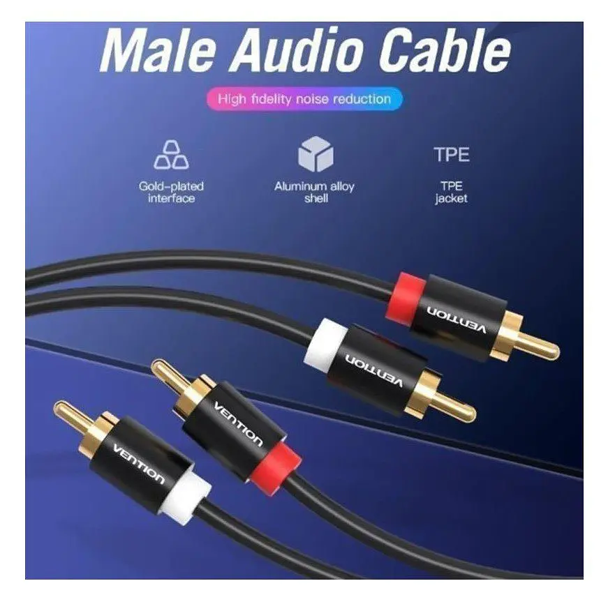 Коммутационный кабель 2xRCA—2xRCA Vention VABR06B100 1м Black - фото 5