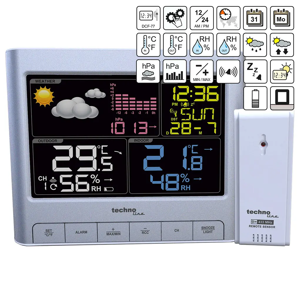 Метеостанція Technoline WS6449 Silver (WS6449), Сріблястий - фото 4
