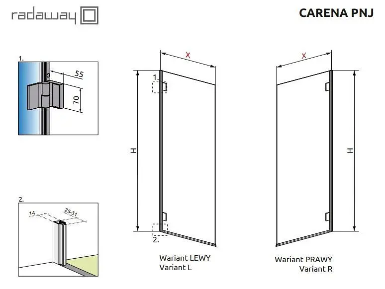 Шторка для ванни Radaway Carena PNJ 70 права 202101-101R - фото 3