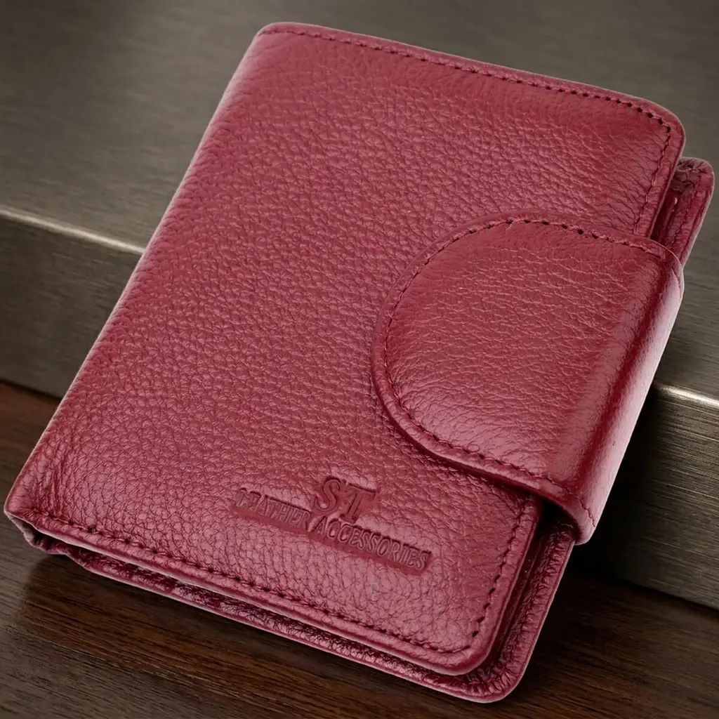 Жіночий гаманець вертикального типу із натуральної шкіри ST Leather 22452 бордовий - фото 11