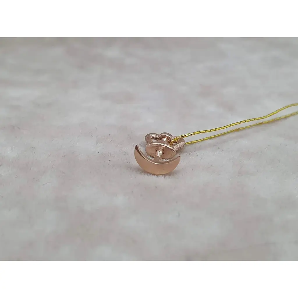 Золота моносережка-пуссета Платон Місяць. 1С288/00Б - фото 2