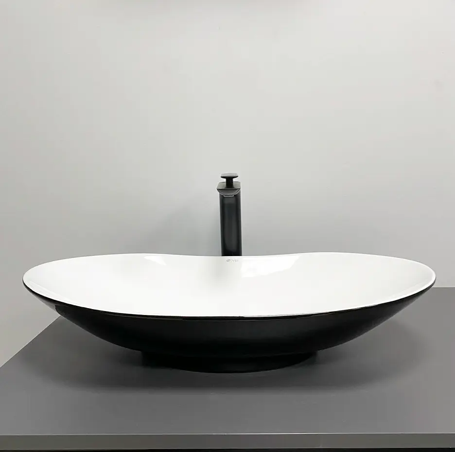 Умивальник VBI Turate накладний 64x36 см black white VBI-017501 - фото 2