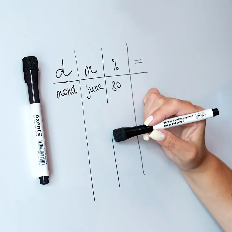 Набір маркерів Axent Whiteboard Magnetic 2555-A 1-2 мм чорний 12 шт. (2555-01-A) - фото 3