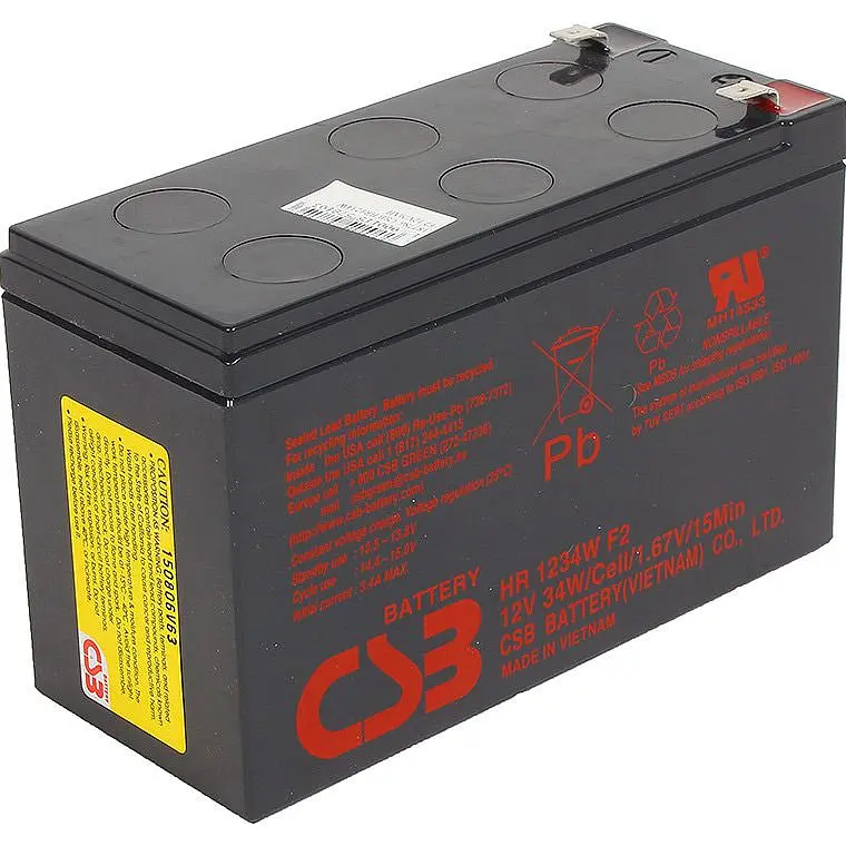 Акумулятор CSB AGM 12V [12V/9Ah/108Wh] [HR1234W] [112078] - фото 3
