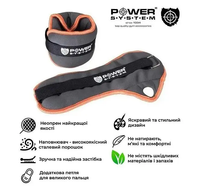 Обважнювачі-манжети для ніг та рук Power System PS-4070 Wrist Weights (2 шт*1.5 кг) (PS_4070_Grey) - фото 9