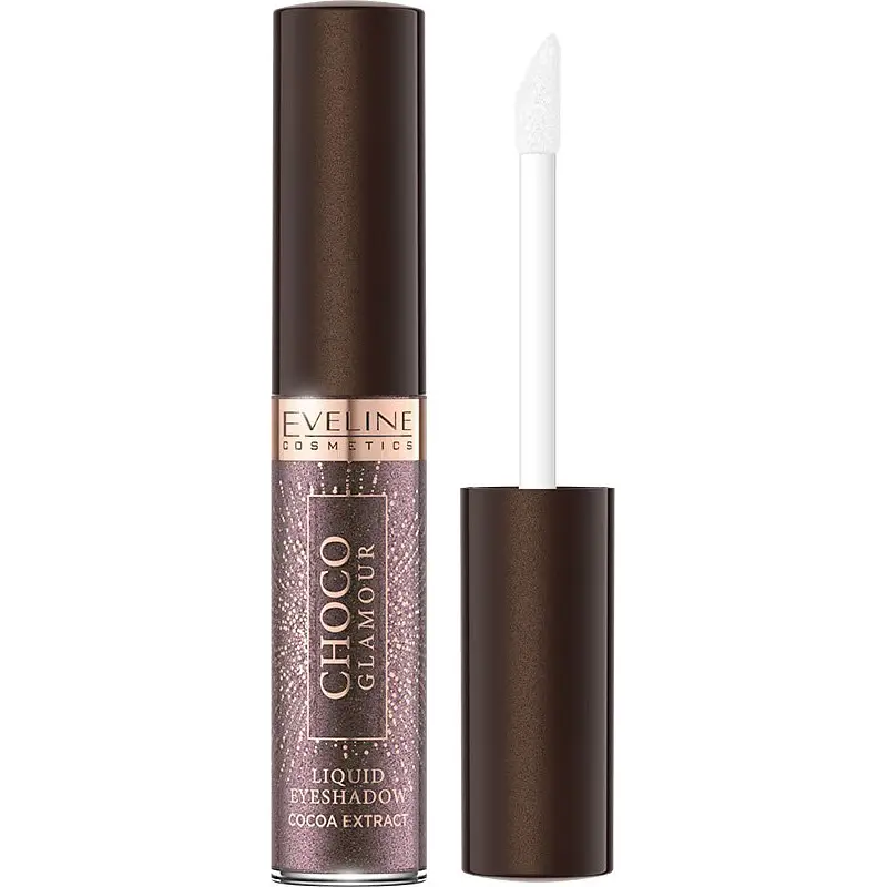 Тіні для повік Eveline Cosmetics Choco Glamour Liquid Eyeshadow з екстрактом какао №06 мерехтливий 6.5 мл