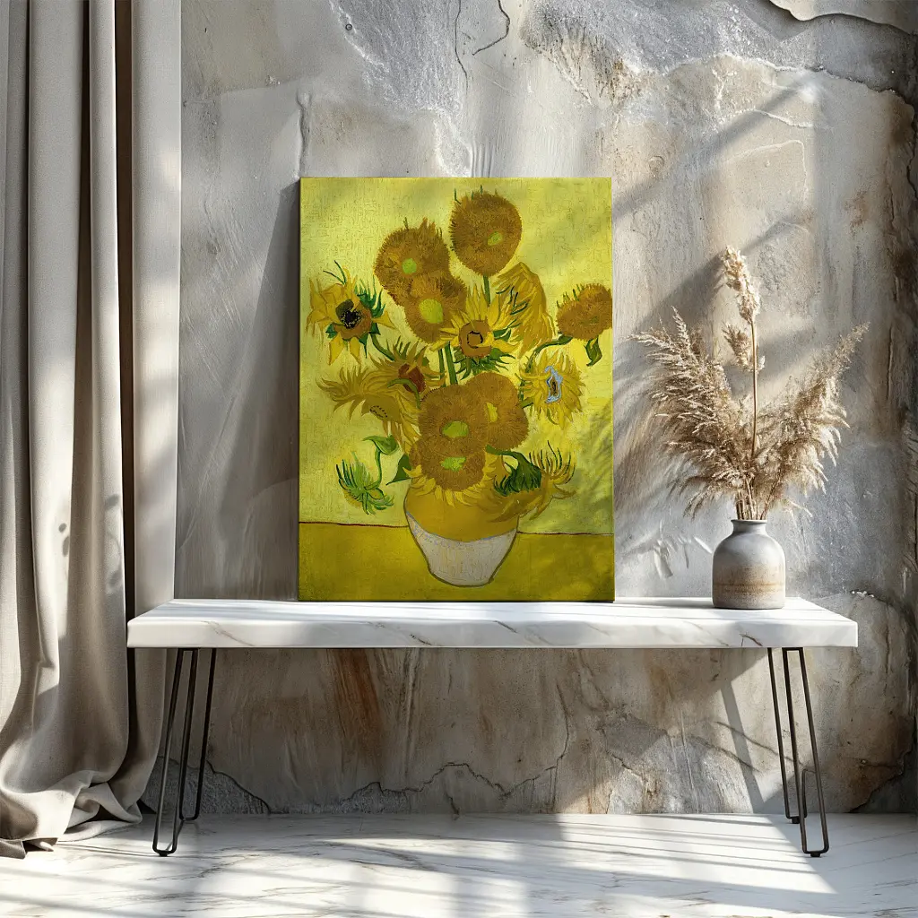 Інтер'єрна картина Соняшники, Вінсент ван Гог, Vincent van Gogh, Sunflowers, інтер'єрний декор, 80×60 см (id6654) - фото 3