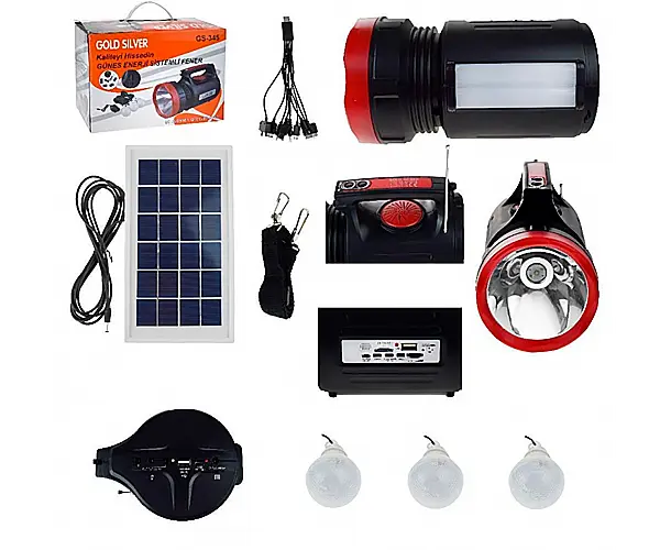 Фонарь автономный многофункциональный на солнечной батарее XPRO 10W+22 SMD LED c радио, Power bank и MP3 черный (XPRO_1763) - фото 6