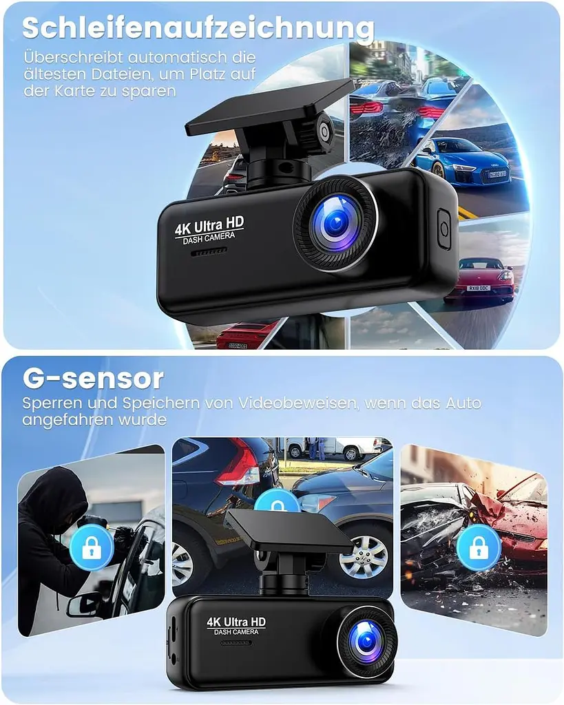 Відеореєстратор SIGRILL 4K+1080P з Wi-Fi та картою 64 ГБ - фото 5