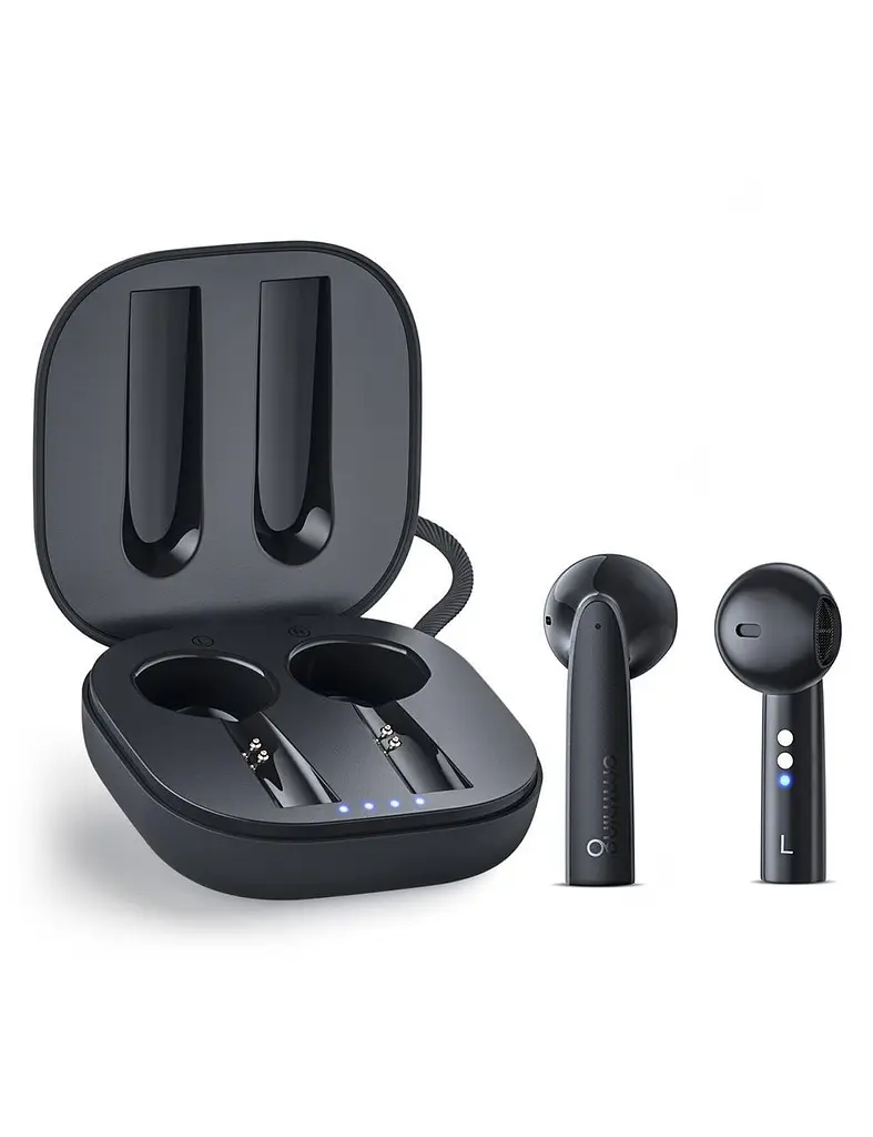 Беспроводные наушники 1MORE Omthing Air Free Pods, BT5.0, ENC, Qi, TWS, 400mAh, 5h, (EO005) black UA UCRF - фото 2