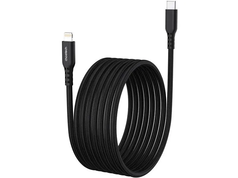 Кабель Lightning Choetech XCL-1021-BK MFI PD 20W Type-C / Lightning 1.8m Black - фото 2