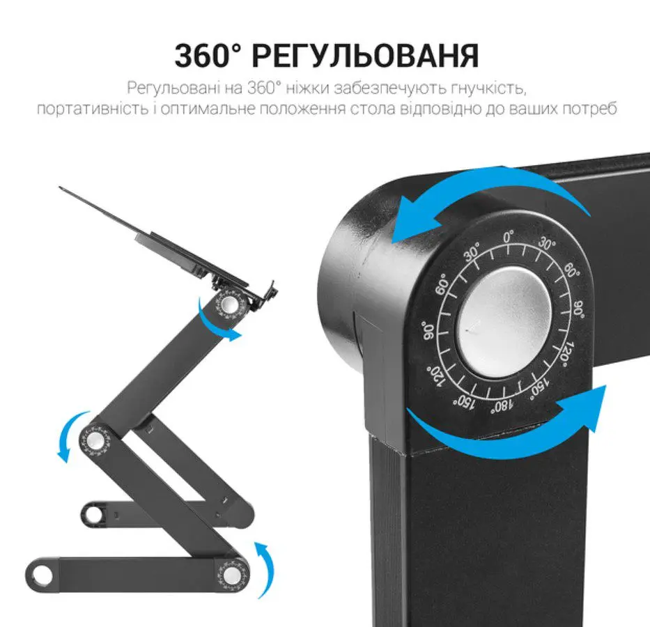 Стол-підставка для ноутбука 17.3 дюйма з охолодженням OfficePro OPCD-1230 2xfans Black - фото 7