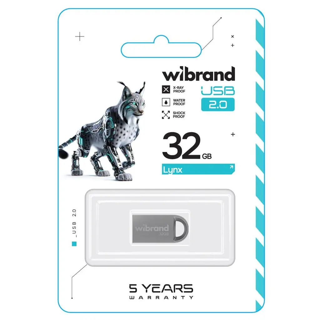 Flash Wibrand USB 2.0 Lynx 32Gb Silver - фото 2