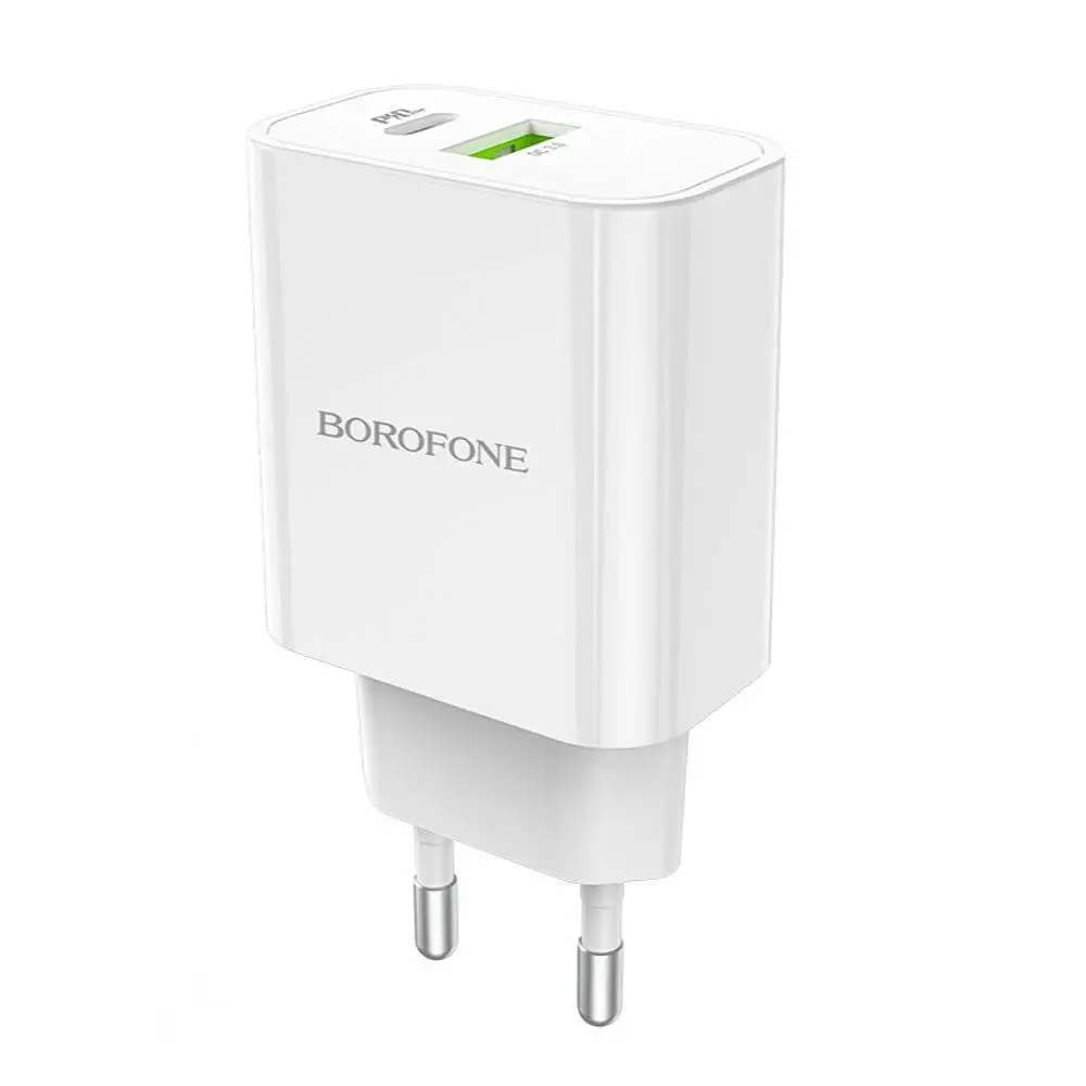 Зарядное устройство для Borofone BA55A Crown 2 выхода Type-C и USB 20 Вт белое - фото 2