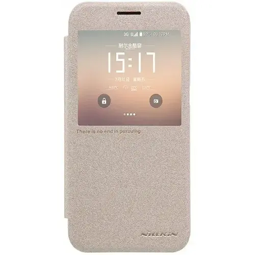 Чохол Nillkin Sparkle для Samsung S7 відкидний вбок золотий - фото 3