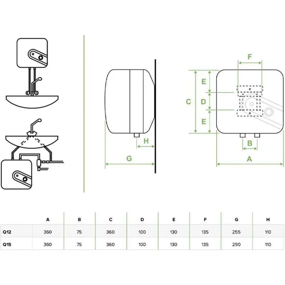 Бойлер Bandini Water Heaters Q 12 (O) (SE0015Q2P337) [140042] - фото 3