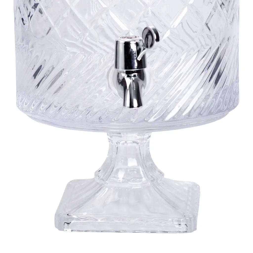 Лимонадница с краном на подставке стеклянная 4.5 л Прозрачный Yiwu HP-19-4 - фото 2