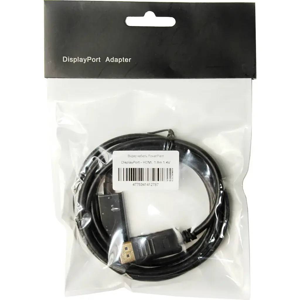 Кабель мультимедійний DisplayPort M to HDMI M 1.8m PowerPlant (KD00AS1278) - фото 3