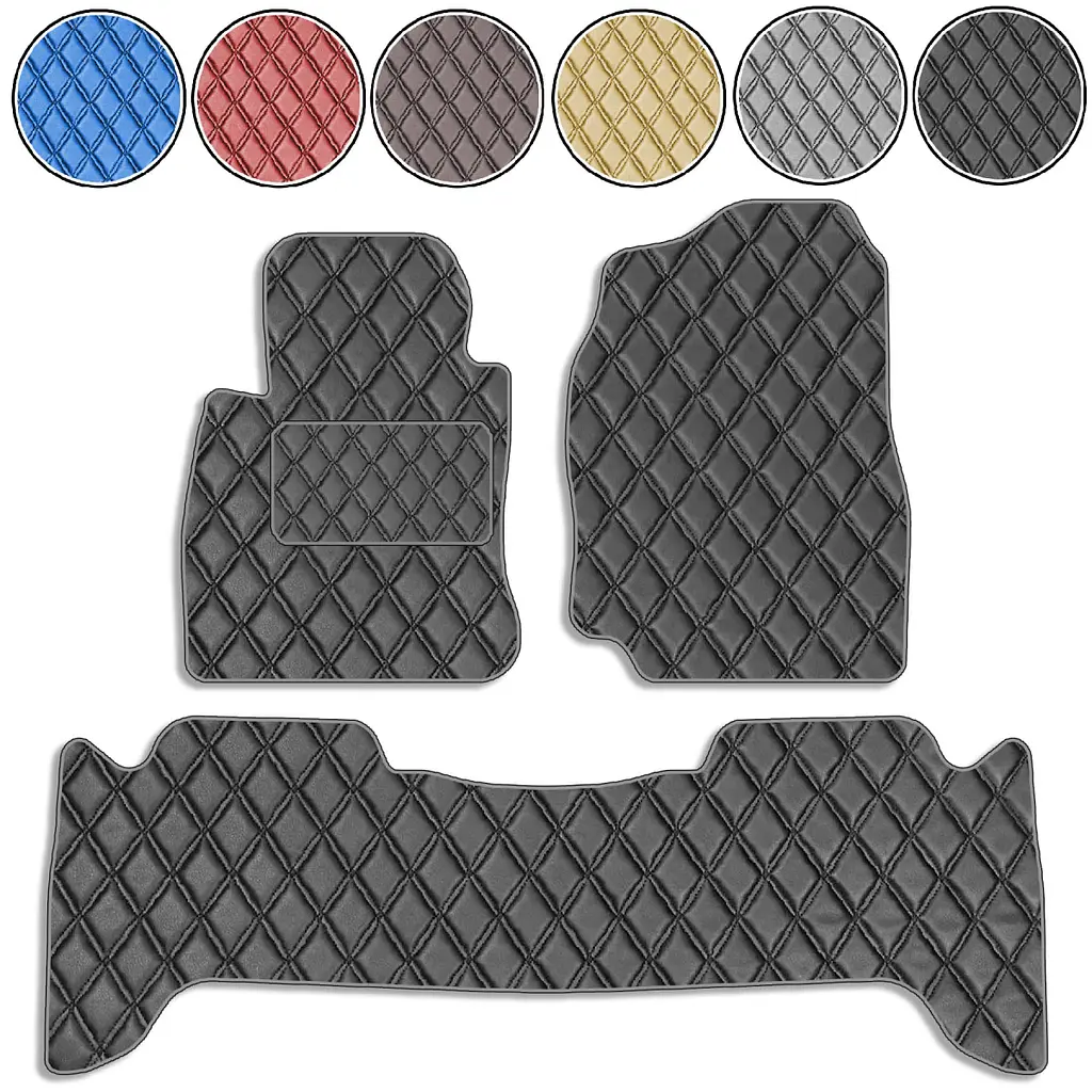 Килимки у салон для Toyota Land Cruiser (UZJ100) 7місць 1998-2007 з підп'ятником 5 шт Екошкіра (Rombus)