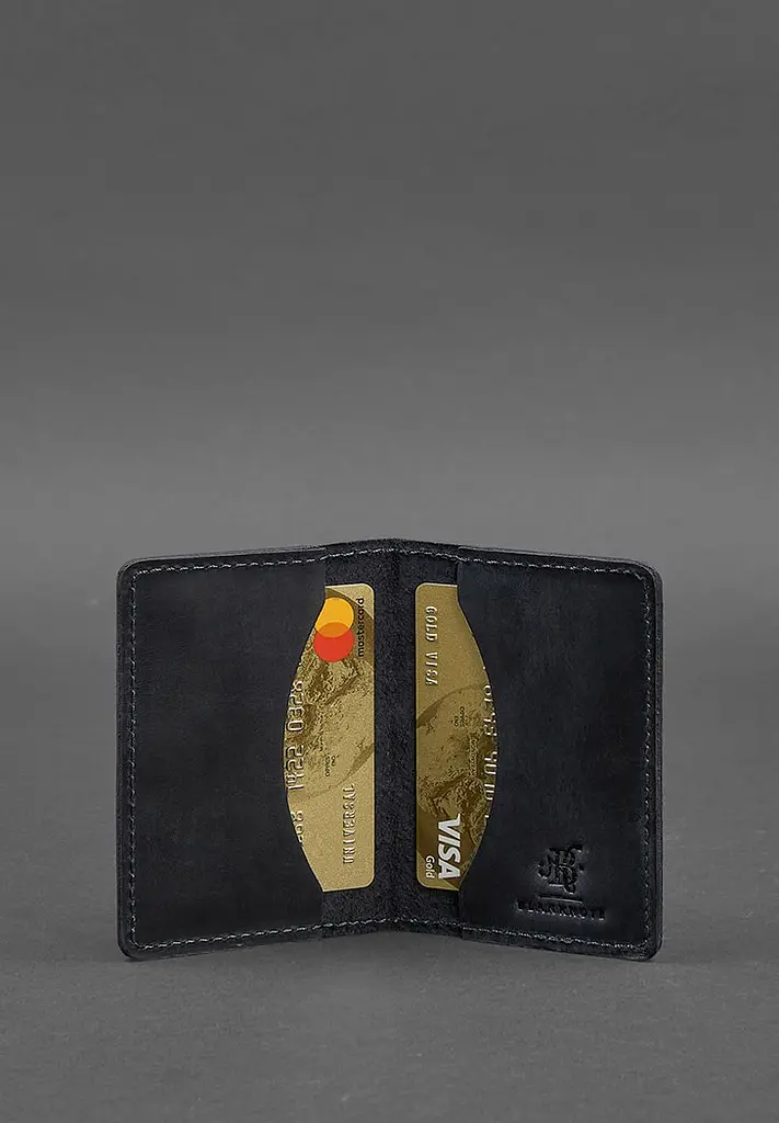 Чоловічий шкіряний кард-кейс (візитниця) 6.0 Карбон синій - фото 3