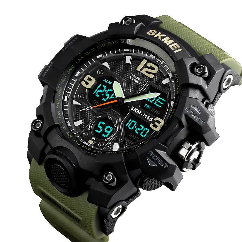 Наручний годинник чоловічий Skmei 1155 Army Green, 1155BAG (12279) - фото 4
