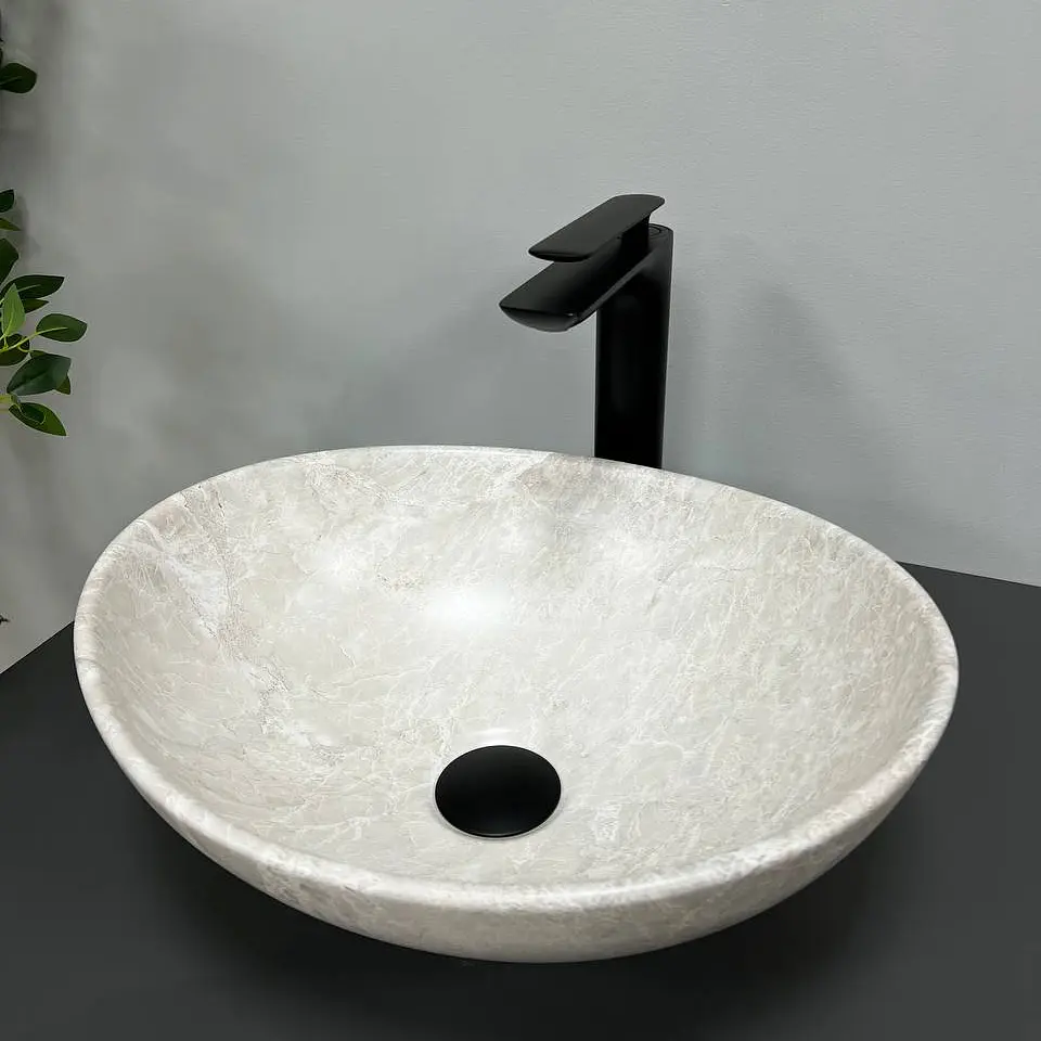 Умивальник VBI Parma light stone накладний VBI-011006, Сірий - фото 3