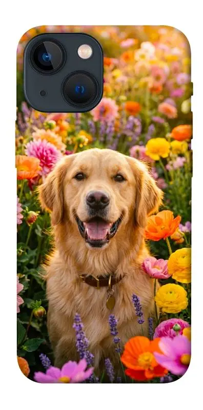 TPU чохол Demsky Flowery labrador для Apple iPhone 13 mini (5.4")