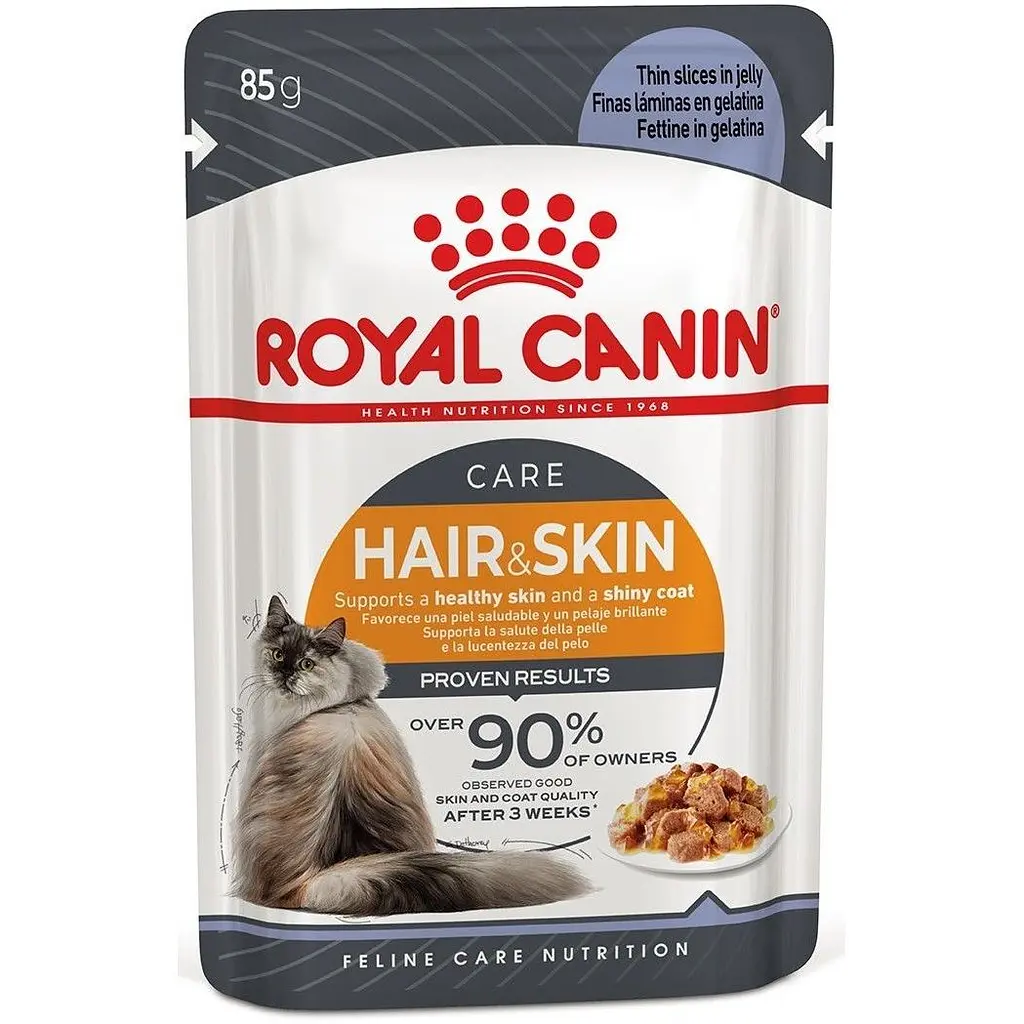 Вологий корм для кішок з чутливою шкірою і проблемною шерстю Royal Canin Hair Skin шматочки в желе 85 г - фото 2