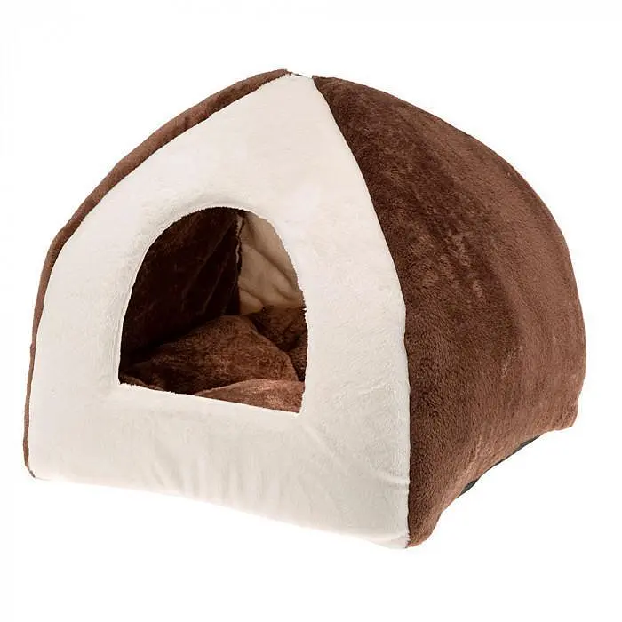 М'який будиночок Ferplast Tipi Medium Soft для собак і котів, 42×42×36 см, коричневий
