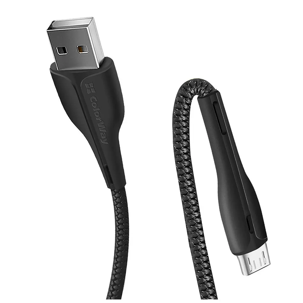 Дата кабель USB 2.0 AM to Micro 5P 1.0m led black ColorWay (CW-CBUM034-BK) - фото 3
