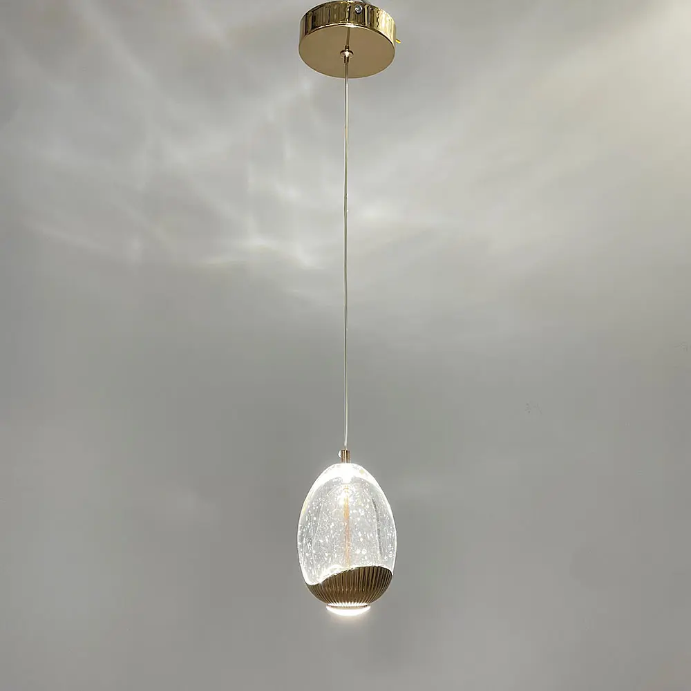 Світильник із сферичним підвісом 13х10 см у золотій оправі | Арт. MJ 200-130 | Line F - фото 7