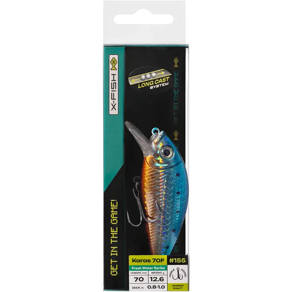 Воблер X-Fish Karas 70F 70mm 12.6g 155 (0.8-1.0m) - фото 2