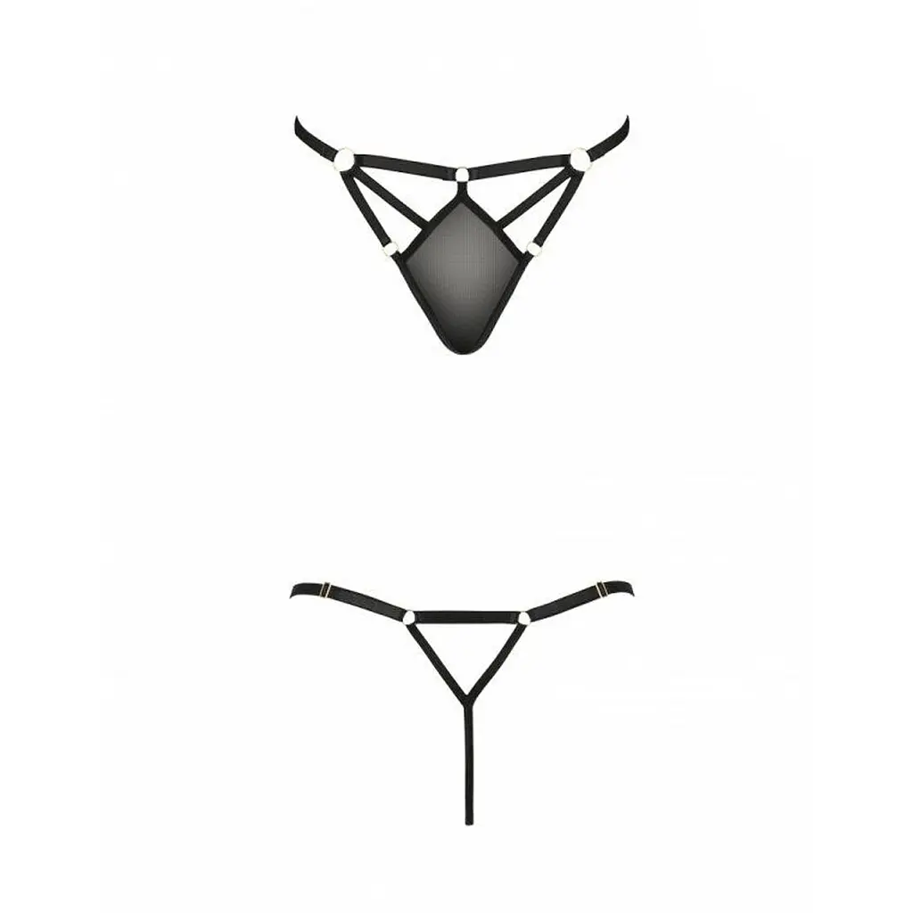 Стрінги зі стреп Passion Exclusive MEGGY THONG S/M, black - фото 5