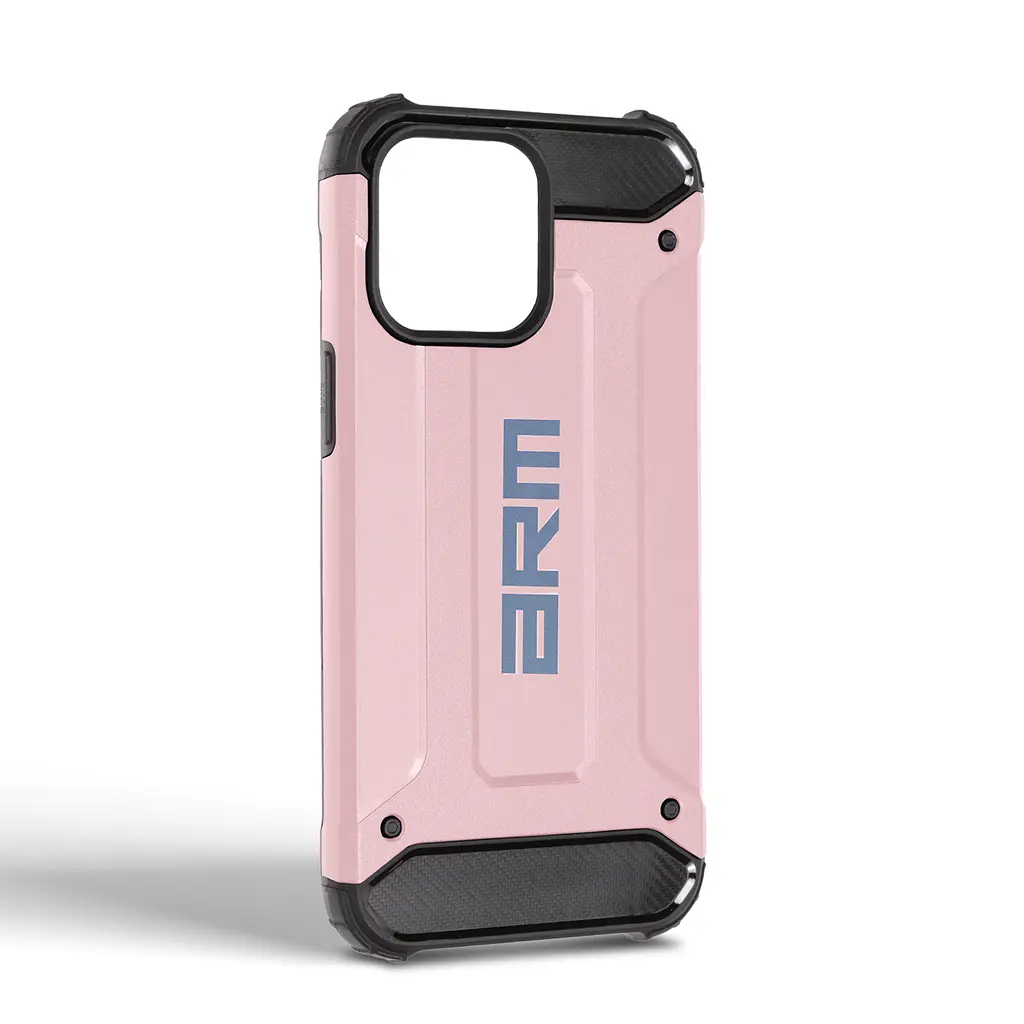 Чехол для Apple iPhone 14 Pro Max, Panzer, розовый, противоударный, бронированный, милитари, панель-накладка, защита всего корпуса, защита дисплея и камеры, термополиуретан (TPU) + поликарбонат (PC), ArmorStandart (ARM71482) - фото 2