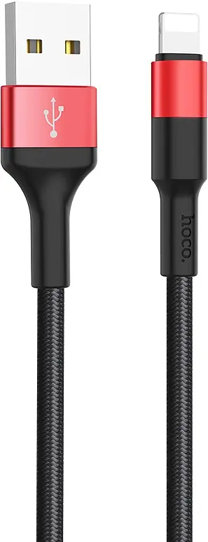 Кабель Hoco X26 Xpress Lightning 1m black red - фото 5