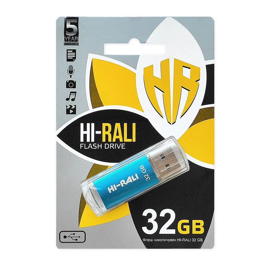 Флеш-накопичувач USB 32GB Hi-Rali Rocket Series Blue (HI-32GBVCBL) - фото 4