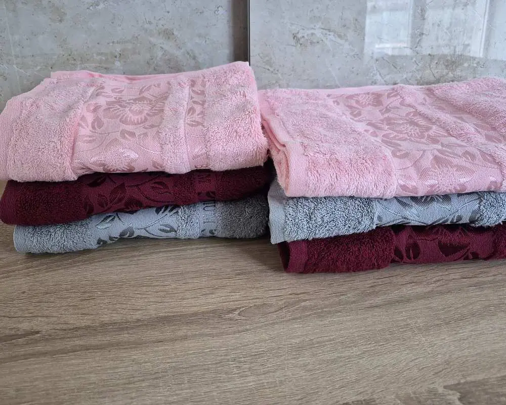 Набір турецьких махрових рушників Cestepe 50х90 3 штуки + 70х140 3 штуки Bamboo Cicek №1 - фото 3