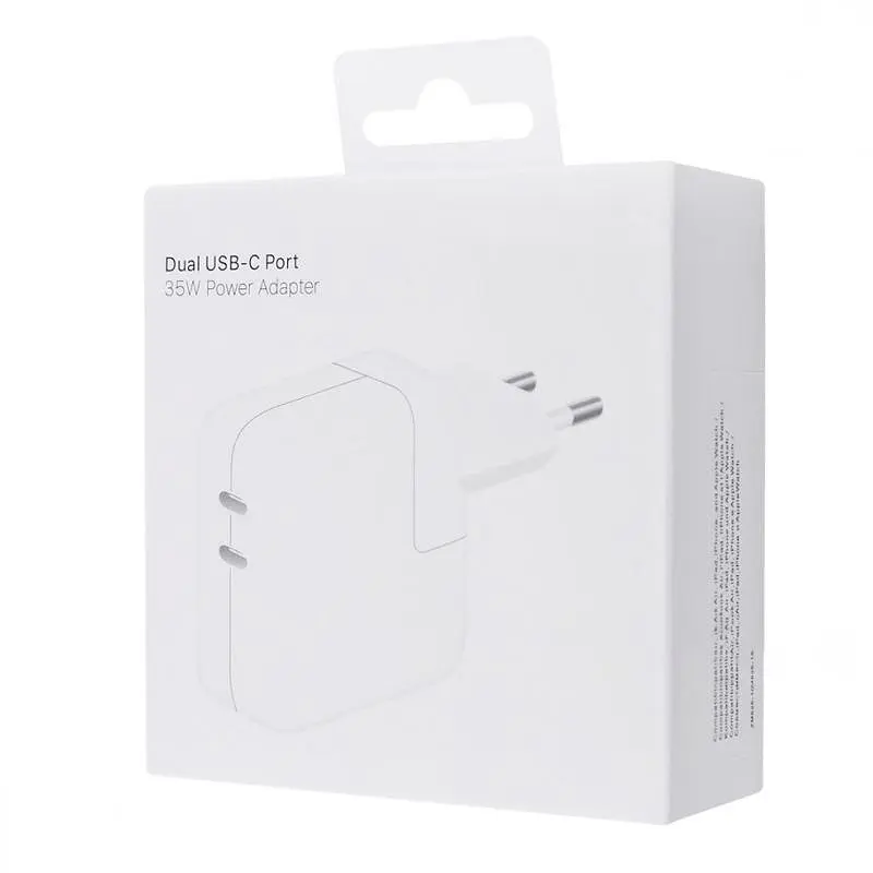 МЗП Brand_A_Class 35W Dual Power Adapter for Apple (2USB-C) (AAA) (box) White - фото 4