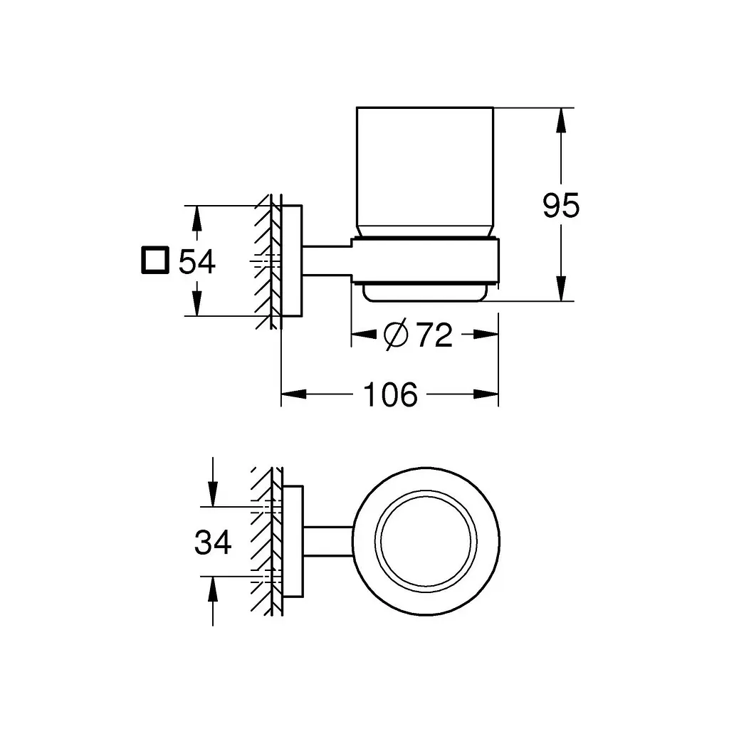 Склянка з тримачем для ванної кімнати Grohe QuickFix Start Cube 410972430 чорний - фото 2