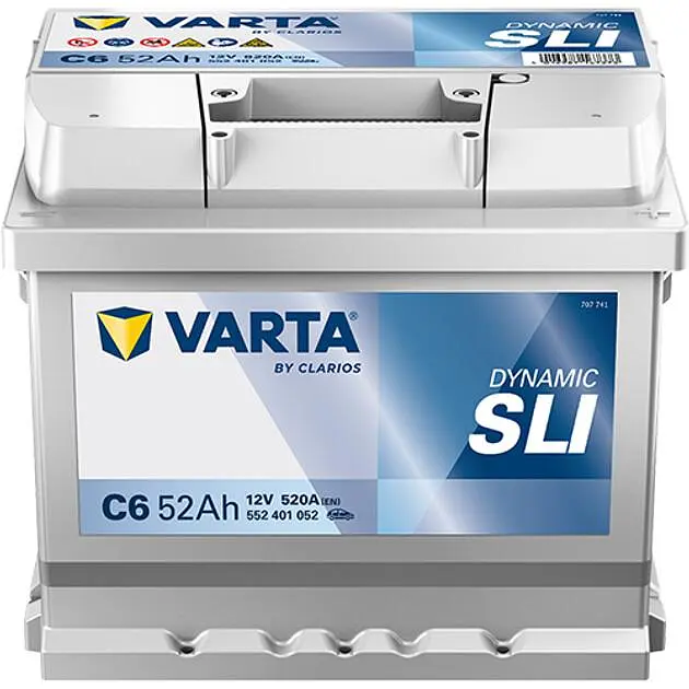 Автомобільний акумулятор VARTA Silver Dynamic C6 6СТ-52Ah АзЕ 520A (EN) 552401052