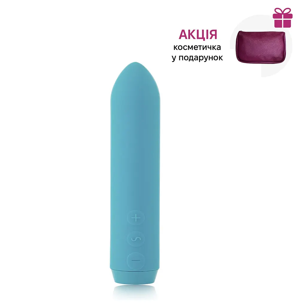 Мінівібратор Je Joue - Classic Bullet Vibrator Teal з глибокою вібрацією і фіксацією на палець + подарунок косметичка
