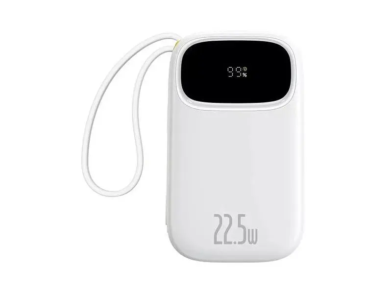 Зовнішній акумулятор (Power Bank) BASEUS EnerFill FC31 Dual-Cable 10000mAh 22.5W PPQD3-1022D White - фото 2