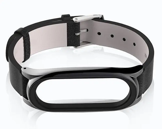 Шкіряний ремінець Primo Mijobs для фітнес-браслета Xiaomi Mi Smart Band 7 Black - фото 3