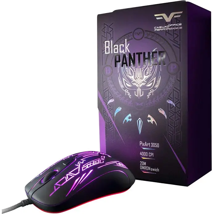 Ігрова миша Frime Black Panther, USB Omron switch Avago 3050 sensor, 2м (FMP18100)
