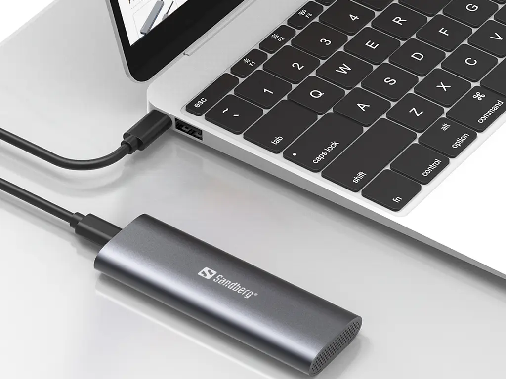 Зовнішня кишеня для SSD M.2, (NVMe) M-Key USB Type-C 3.2 сіра Sandberg - фото 5
