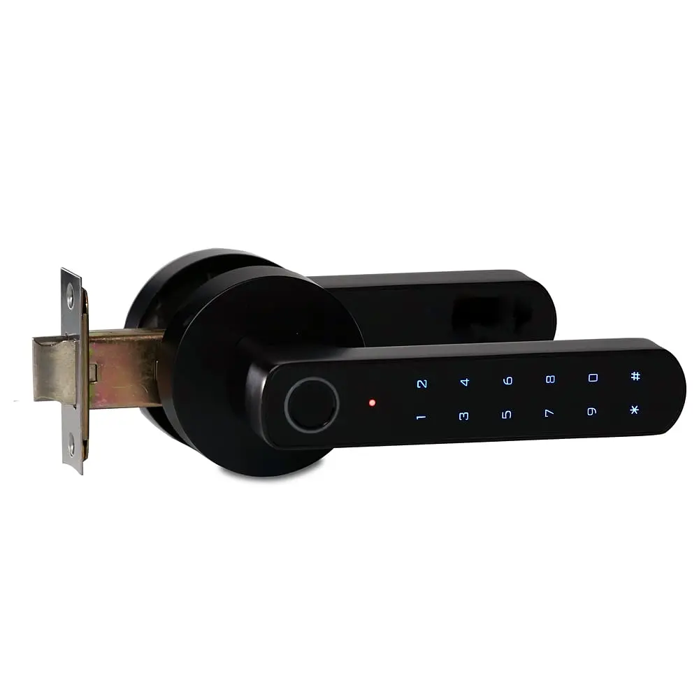 Замок біометричний автономний Trinix TRL-5205BTF Tuya Black з Bluetooth і зчитувачем відбитків пальців (65-00068)