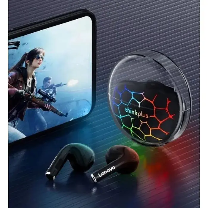 Гарнитура - наушники беспроводные Lenovo LP80 Pro RGB подсветка черные - фото 8