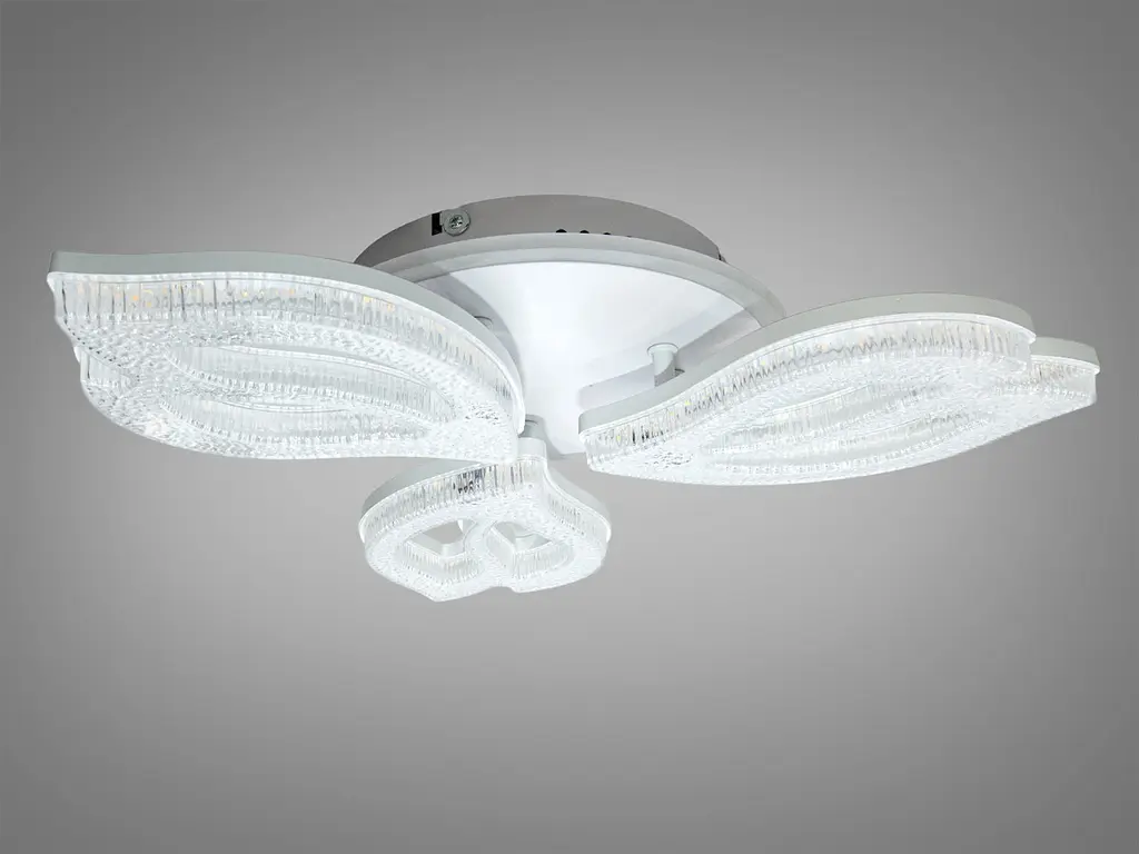 Сучасна LED-люстра Diasha 25100/3WH LED 3color біла 52 Вт з пультом і димером - фото 4