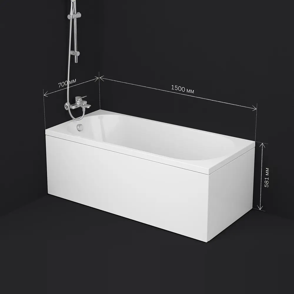 Ванна акрилова Am.Pm X-Joy 150x70 см білий W94A-150-070W-A1, Білий - фото 6